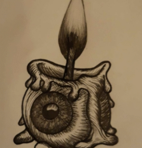Eye shaped candle